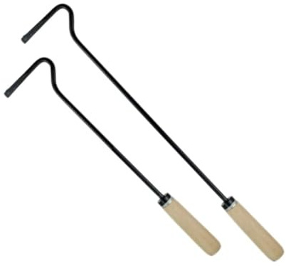 pokm toolsmarket - 2er Set Schürhaken, Länge 50 cm & 85 cm EU-Herstellung Feuerhaken aus Stahl Ø 8 mm, Schüreisen Kaminbesteck Kaminzubehör