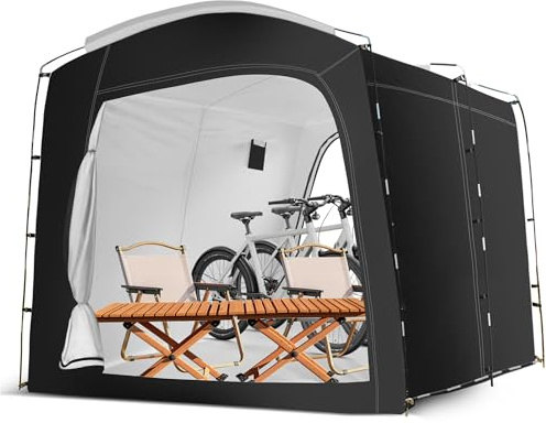MAIZOA Bike Storage Tent,for 2-10 Bikes, 118 x 86 x 72 in Outdoor Portable Bike Storage Tent, 210D Oxford Fabric PU4000 Waterproof, 2 Rolling Doors, for Motorcycles or Large Motorcycles, Without Floor