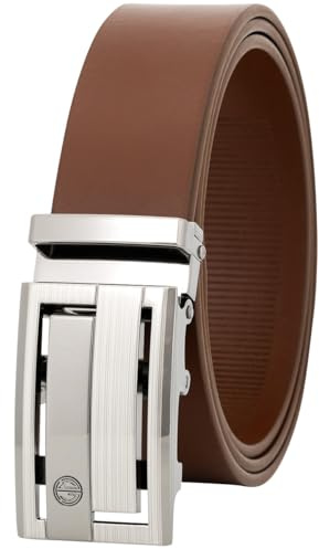 LINDENMANN Gürtel Herren – Cognac Rindsleder Automatikschließe