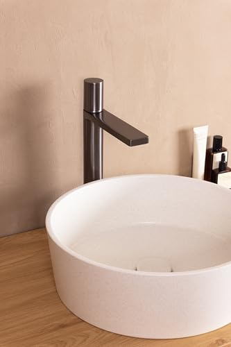 Vasque ronde Ø38 SYBIL pour meuble en béton minéral beige surface lisse et résistante BASS