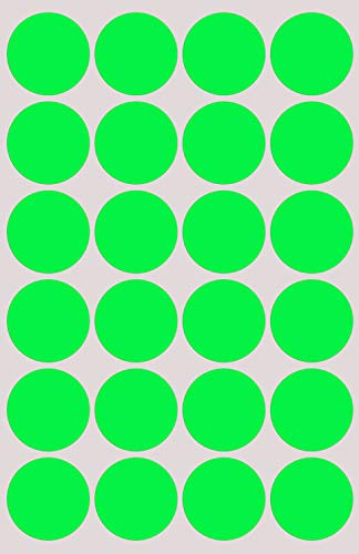Klebepunkte Neon Grün 25 mm runde Etiketten – 2,5 cm Sticker 360 Stück von Royal Green