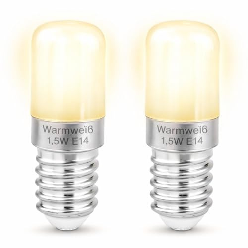 PerfectHD 3x E14 LED Kühlschranklampe Warmweiß 1,5W = 15W Ersatz | 130 Lumen | 2700K | Nicht dimmbar | 230V | 360° Abstrahlwinkel | Mini LED Lampe für Kühlschrank, Wandleuchte, Nachtlicht | 3 Stück