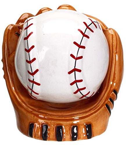 Baseball und Handschuhe Keramik Salz- und Pfefferstreuer Set