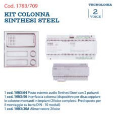 KIT COLONNA SEC STEEL 2 VOICE (URMET cod. 1783/709)