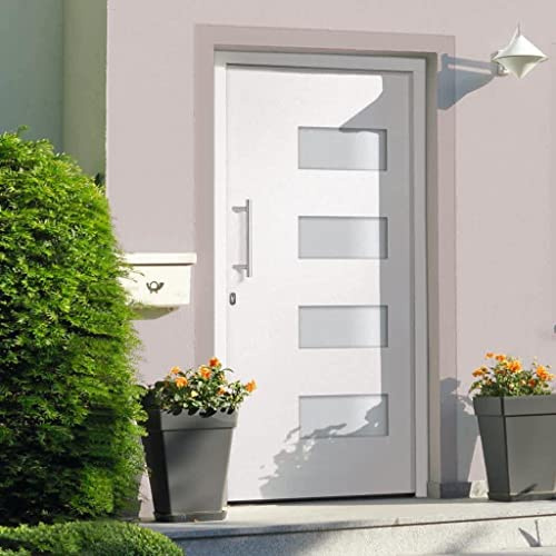 vidaXL Haustür Aluminium und PVC Weiß 100x200 cm