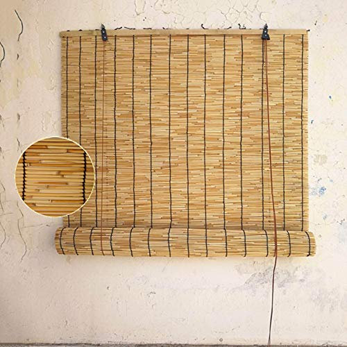 Jolan Tapparella Avvolgibile bambù in Cortina di bambù in Tenda A Pacchetto,Frangisole da Esterno,Tenda A Rullo Traspiranti E Anti UV,Retro Decorativi Interni per Finestre,130x230cm/51x90.5in