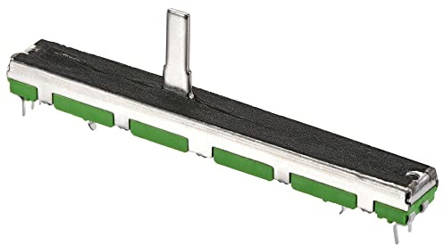 sourcing map 5Stk Fader Variabler Widerstände Mischer mit Knöpfen Grün | B50K Ohm Linear potentiometer Doppelkanal 75mm Gerade Rutsche