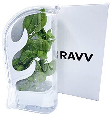 RAVV Herb Keeper - Contenedor de almacenamiento de hierbas frescas sin BPA para refrigerador, conservador con ventilación de aire, mantiene las hierbas frescas 3 veces más tiempo, ideal para albahaca,