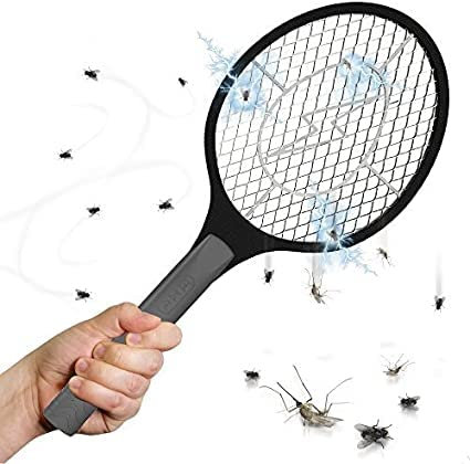 SKYTE Electric Bug Zapper Racket Handheld, Bug Battery Operated Electronic Fly Swatter Mosquito Insect Killer for Mosquitoes, Flies, Bees, Moths, Multicolor, 50 x 22 x 3 cm