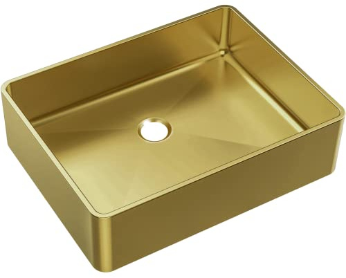 Essebagno Luisa vasque à poser 48x37 en inox or brossé