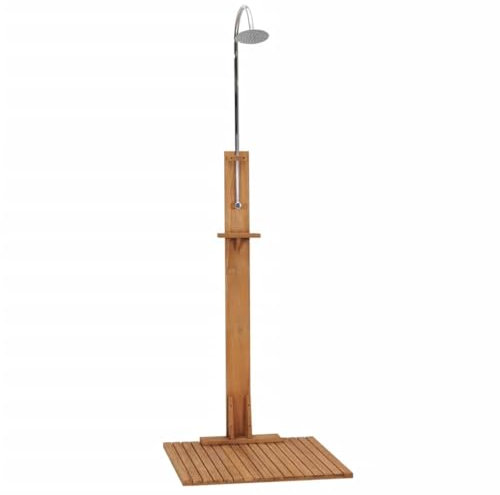 Homgoday Trädgårdsdusch 75 x 75 x 210 cm massivt teakträ