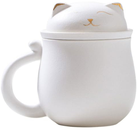 DEARMAMY Tea and Water Separation Cup Mug Ceramic Water Mug for Office Use for Tea Lovers Portable Strainer Function for Breakfast Daily Hydration