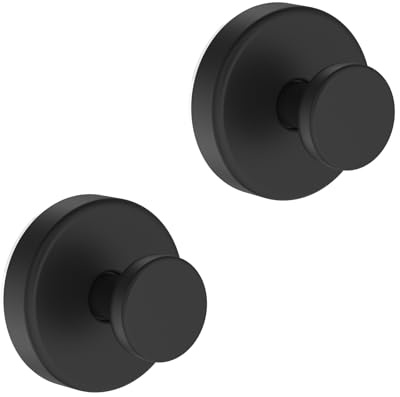 Bntuk Ganci a ventosa per ghirlande di porte, ganci a ventosa per ghirlande per porta d'ingresso, finestre, vetri, accappatoi, luffa, doccia, per doccia interna, confezione da 2, nero