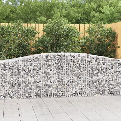 FUDUGEHMIOFWFJJ hochbeet Kunststoff,hochteich,pflanzkasten,Gabionen mit Hochbogen 9 STK. 400x50x80/100cm Verzinktes EisenGeeignet für Garten, Terrasse, Schlafzimmer, Wohnzimmer