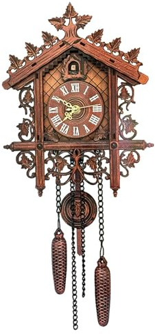 Jorzer Horloge de Coucou Vintage COO COO Horloge pour Mur Traditionnel Koo Koo Traditionnel avec Pendentif de densité de densité de densité