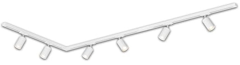Briloner - Rail Rail System, Complete Set, 6X GU10 Adjustable spotlights, L-Shape, Ceiling Light Rail System, Spotlight Rail, Ceiling Light, Spotlight, 2.25 m, White