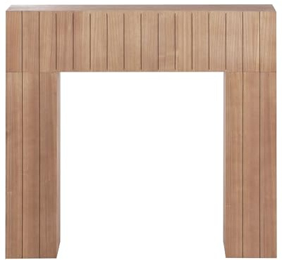 Deko-Kaminumrandung heller Holzfarbton 110x100cm Kaminattrappe Holzoptik Bunbury