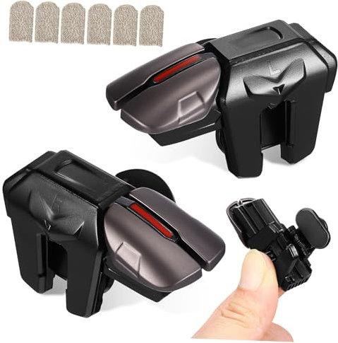 Angoily Manette De Jeu Mobile avec Déclencheurs Et De Manchons pour Doigts en Fibre De Accessoires De Jeu Ergonomiques pour Smartphone