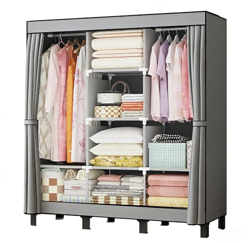 lishbie Tragbarer Kleiderschrank, Schlafzimmer-Schrank, Kleideraufbewahrungsbox, einfaches hängendes Kleiderregal, geeignet für Schlafzimmer, Wohnheime und Mietwohnungen. 130 cm B * 45 cm T * 172 cm H