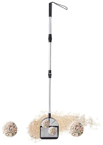 Hogvinnatil Raccoglitore di escrementi di gallina - Rastrello retrattile per pollaio - Rastrello multiuso per feci, strumento di pulizia riutilizzabile per spiaggia e rifiuti da giardino