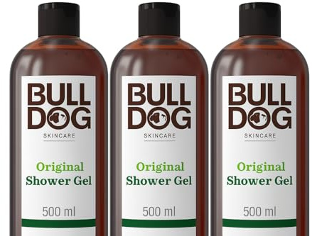 Bulldog Skincare - Gel de ducha original para hombre, 500 ml, gel de ducha natural y refrescante para hombre, paquete de 3
