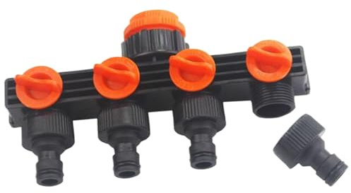 Wasserhahn-Verteiler, auslaufsicherer Gartenschlauch-Verteiler, 4-Wege-Ventilanschluss, Sprinkler, Tropfbewässerungssystem, für Hof, Haus, Auto, Waschen, Outdoor, Familie