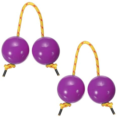 YELARXI Rhythm African Shaker Kashaka Shaker Ball Kashaka Hand Percussion Instruments with Yellow Rope, Fit for Adults Wedding Party Musical Class Show (2 Pack, Purple)