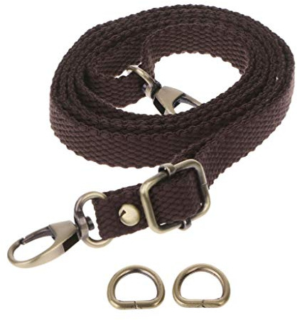 LLLmhuaa Correa de hombro ajustable de lona para viaje, asa cruzada, tela de algodón marrón, café