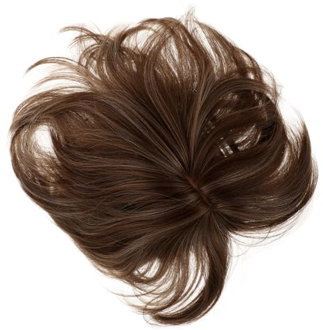 FIXOSHEE Haarteil für Dünnes Haar Damen Atmungsaktives Echthaar Toupet Kurz Graue Haare Kaschierend Leichter Kurzhaar Topper mit Natürlichem Look