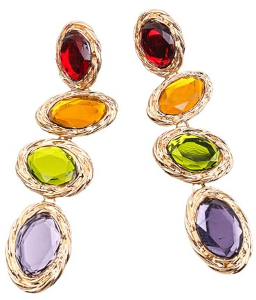 MUCKLILY Pendientes Largos para Mujer Estilo Retro Gotas Brillantes de Aleación y Circonita, Resistentes Deformación y Desvanecimiento, Ideales para Uso Diario y Fiestas