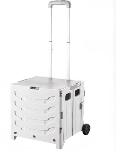 Carrello pieghevole per la spesa su ruote con coperchioCarrello portatile per bagagli Campeggio Viaggi & TraslocoGrigio a due ruote Carrello Utility