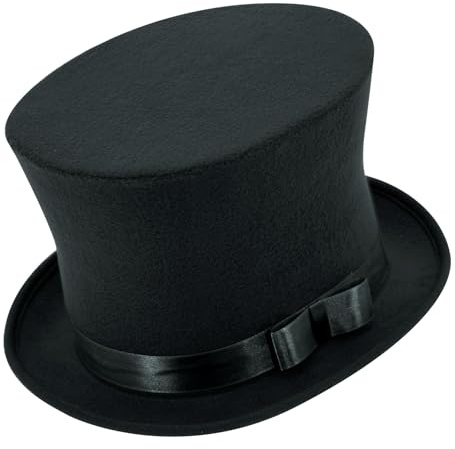 Trendandstlyez Zylinder 17cm Hut für Herren & Damen im 20er Jahre Gatsby Stil – Hoher Filzhut in 7 Farben als Accessoire für Showmaster, Zauberer, Karneval & Mottoparty, Unisex