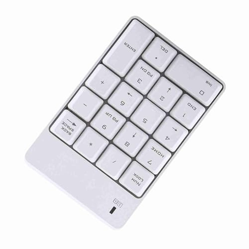 ERYUE Tastierino Numerico USB Portatile Tastiera Digitale Wireless con Connessione Ordinata per PC Desktop, Nera (Bianco)