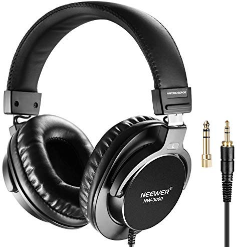 Neewer Casque de Studio Fermé Casque Dynamique Léger Faible Bruit Casque Enregistrement Studio pour PC, Téléphone Portable, TV (NW-3000)
