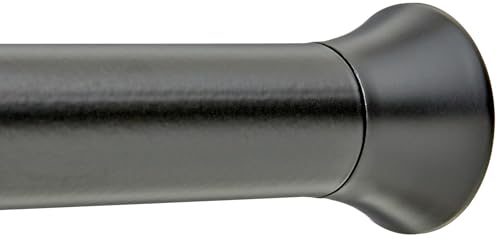 Amazon Basics Verstellbare Duschvorhang-Spannstange, 198 bis 274 cm, Schwarz