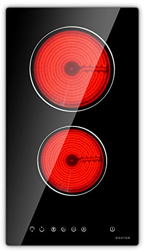 NOXTON Placa vitroceramica 4 Fuegos 60cm, Incorporado, Control deslizante, 9 niveles de potencia, Bloqueo para niños, Indicador de calor residual, Vitrocerámica negra