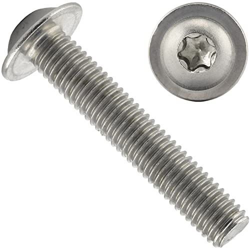 OPIOL QUALITY® Linsenkopfschrauben mit Flansch und Innensechsrund (ISR) ISO 7380 M6x10 mm aus Edelstahl A2 V2A (30 Stück) Flachkopfschrauben Linsenkopf Flanschschrauben Torx