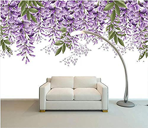 Murals Lilac Woodland Flowers Wall Murals for Living Room Office Wallpaper Grey Wall Sticker Border Self Adhesive Brick Bathroom Silver Bedroom Borders Glitter Kitchen Steamer Ro-400Cm×280Cm