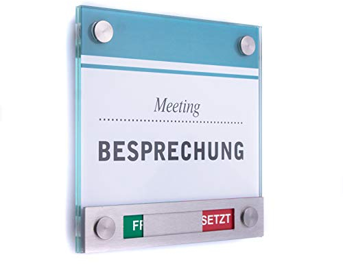 Logistic Sign System Türschild VITRUM 150/150 mit Rot/Grün-Anzeige (Frei/Besetzt)