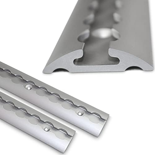 NTG 2 Stück je 1 m Airlineschiene halbrunde Form aus Aluminum mit Bohrungen | Ladungssicherung für LKWs, Anhänger, Wohnmobile | eloxiert | 1000mm (Schnell fixiert und einsatzbereit)