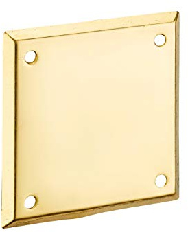 THIRARD - Plaque de Propreté Pour Porte D'Entrée - Laiton - Adaptable sur Verrous de Sûreté - Installation Facile - Finition Décorative - 60 x 60 mm - Jaune/Doré