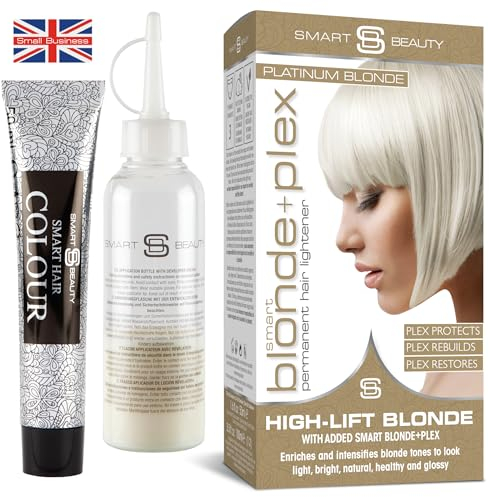 Platinum Blonde Hair Dye with added Plex Hair Care Conditioner, Permanent Hair Colour with Natural Platinum Hair Toner for Blonde Hair, Vegan Hair Dye, Cruelty-Free - Smart Beauty Hair Colour