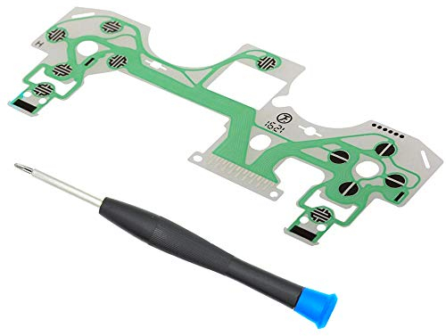 MMOBIEL Conductive Film Ribbon Taste Ersatz für PlayStation PS4 Pro Controller Dualshock 4 JDS-050 / JDS-055 inkl (+) Schraubenzieher