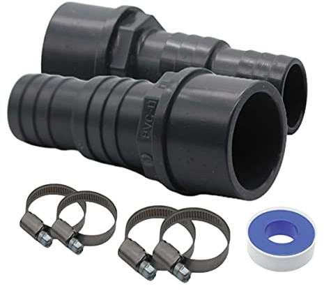 DS24 Schlauchtülle Klebestutzen Schlauchverbinder PVC Pool Teich DN 50 x 32/38mm - Set (7-teilig)