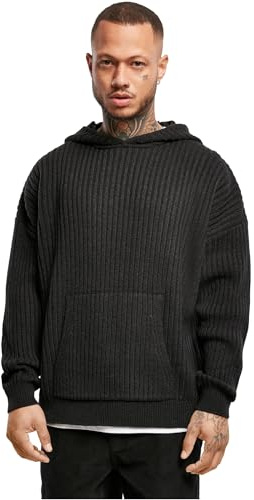 Urban Classics Stickad huvtröja för män, svart, XL