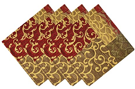 TOPLUXE Tovaglioli in Tessuto 45x45cm Set di 4 Tovaglioli Stoffa Lavabili per Tavolo da Pranzo/Cucina/Ristorante/Banchetto/Festa (Puzzle)