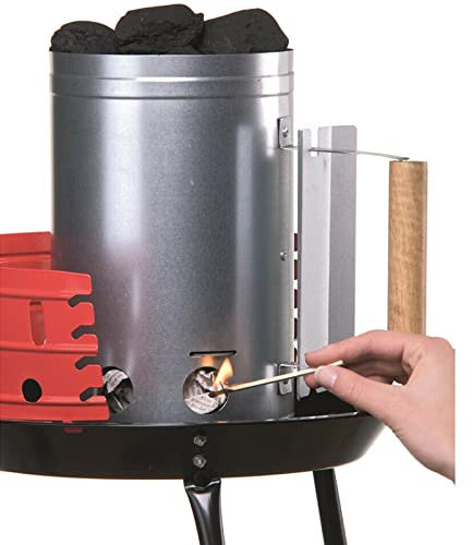 Vivo Technologies Barbecue BBQ Chimney Starter Quick Start Chimney Lighter Basket Rapid Fire Briquette with Thermo-plastic Handle for Camping, Outdoor Barbecue, Travelling