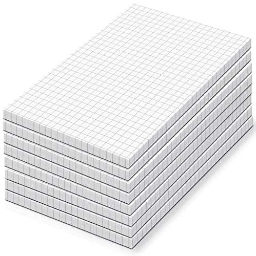 Fantastino® A6 Notizblock Kariert - 10 Stück, 500 Blatt (50 pro Block) 90 g/m² Premium-Papier. Notizblöcke klein, karierter Schreibblock, mini Notizzettel abreißbar für Büro, Haushalt, Schule, Uni