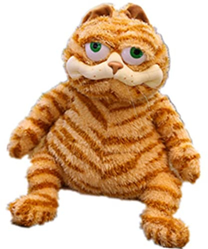 OUKEYI Orange kattleksak plysch katt gul katt leksak realistisk julklapp (45 cm)