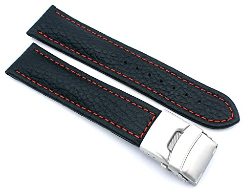 Sulla Leder-Uhrenarmband mit Faltschließe | Edelstahl, 5.0 mm Stärke